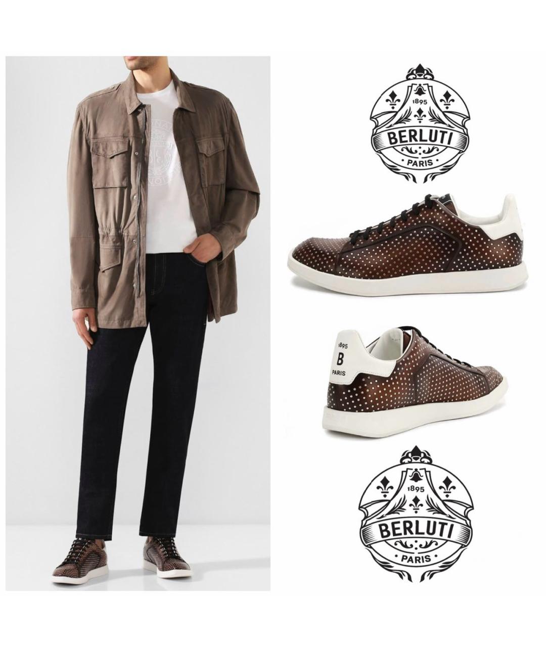 BERLUTI Мульти кожаные низкие кроссовки / кеды, фото 2