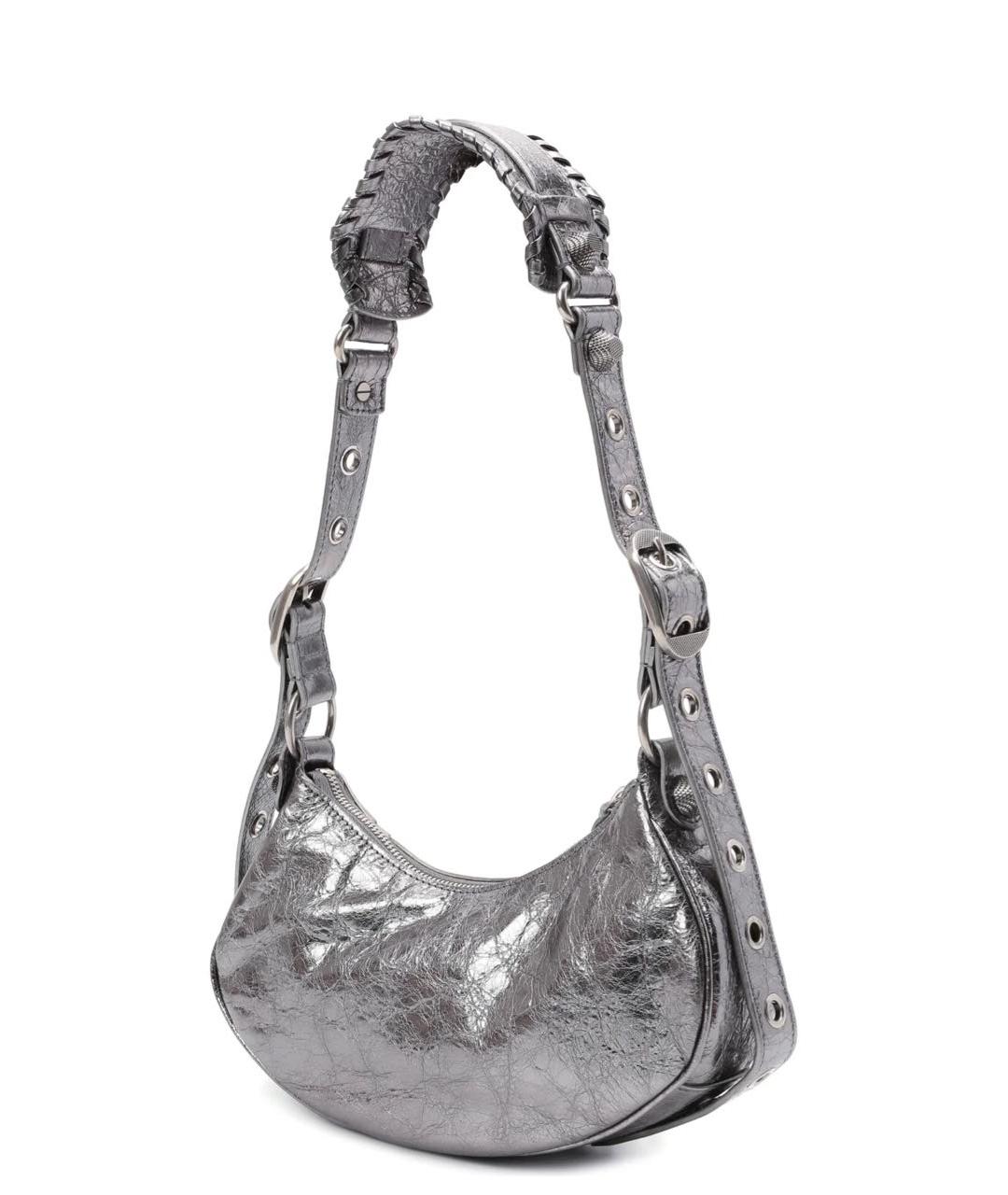 BALENCIAGA Серебряная кожаная сумка через плечо, фото 2