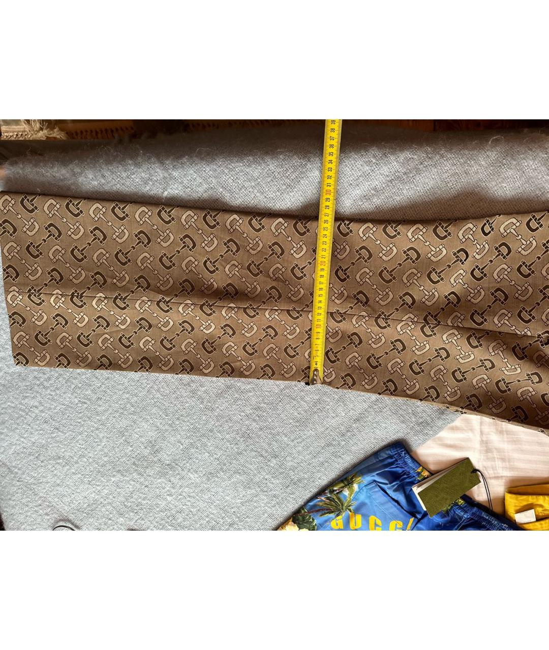 GUCCI Бежевые шерстяные повседневные брюки, фото 9