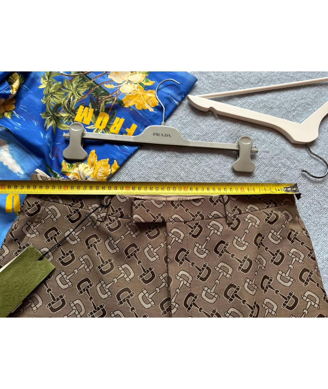 GUCCI Бежевые шерстяные повседневные брюки, фото 7