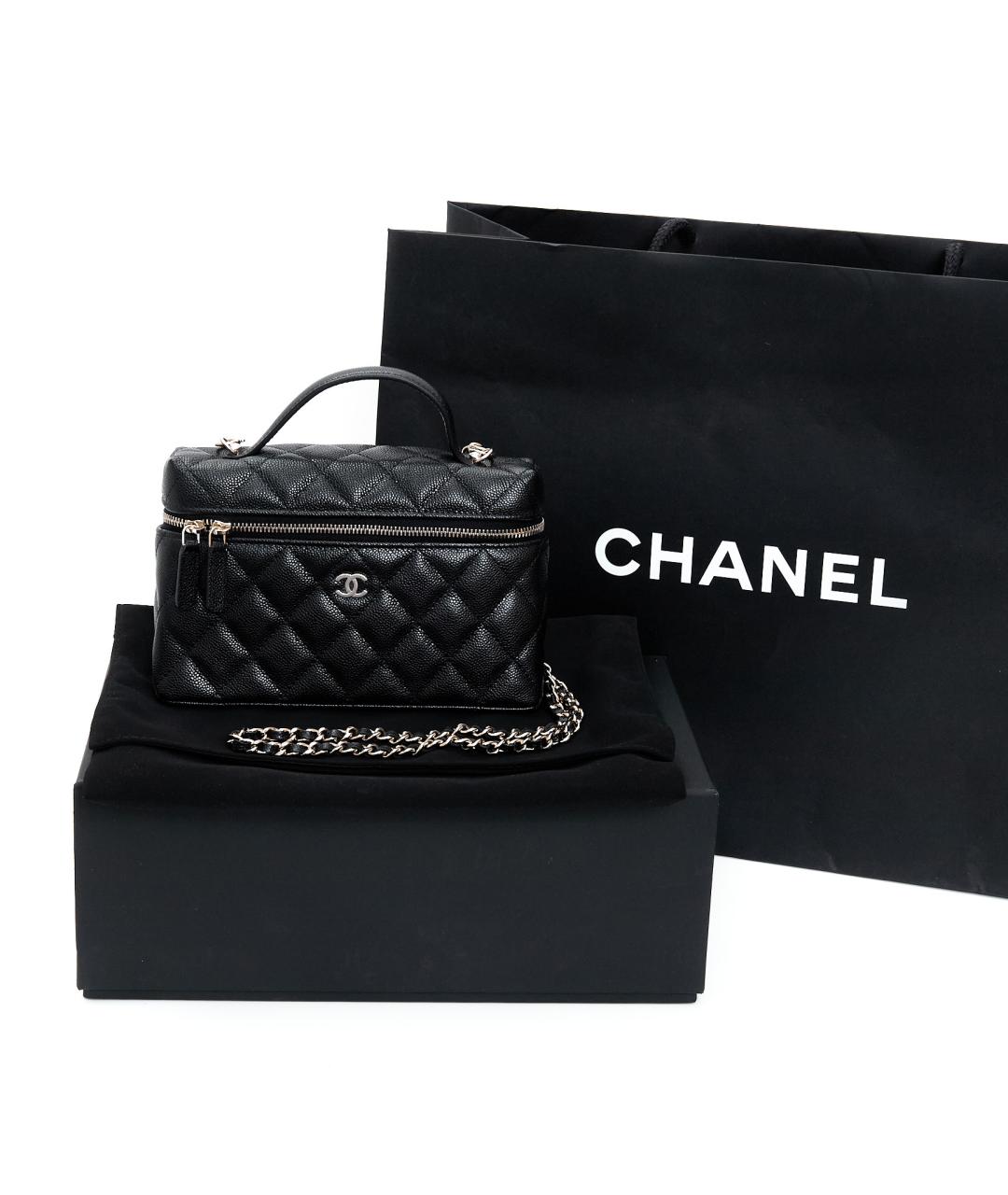 CHANEL Черная кожаная сумка через плечо, фото 2