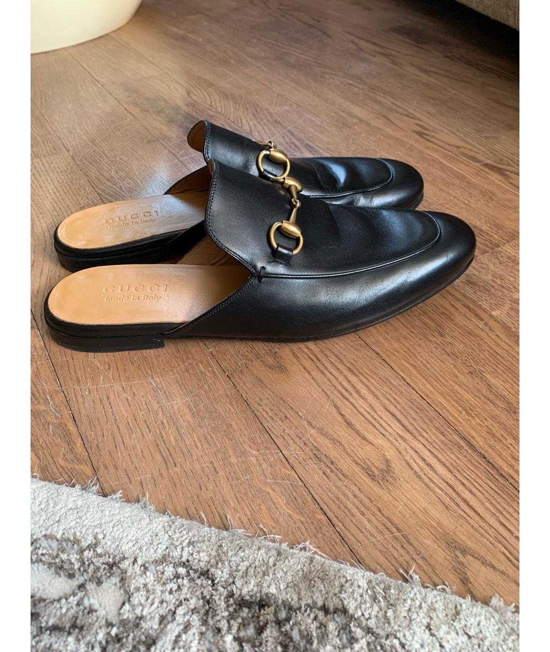 GUCCI Черные кожаные лоферы, фото 6