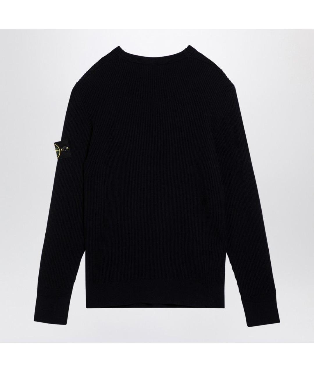 STONE ISLAND Темно-синий шерстяной джемпер / свитер, фото 2