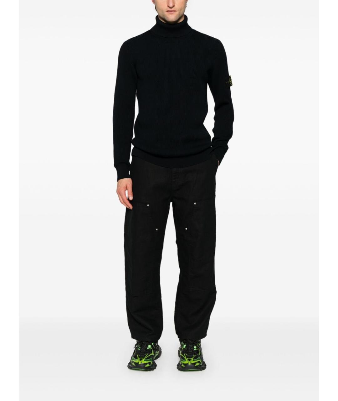 STONE ISLAND Темно-синий шерстяной джемпер / свитер, фото 5