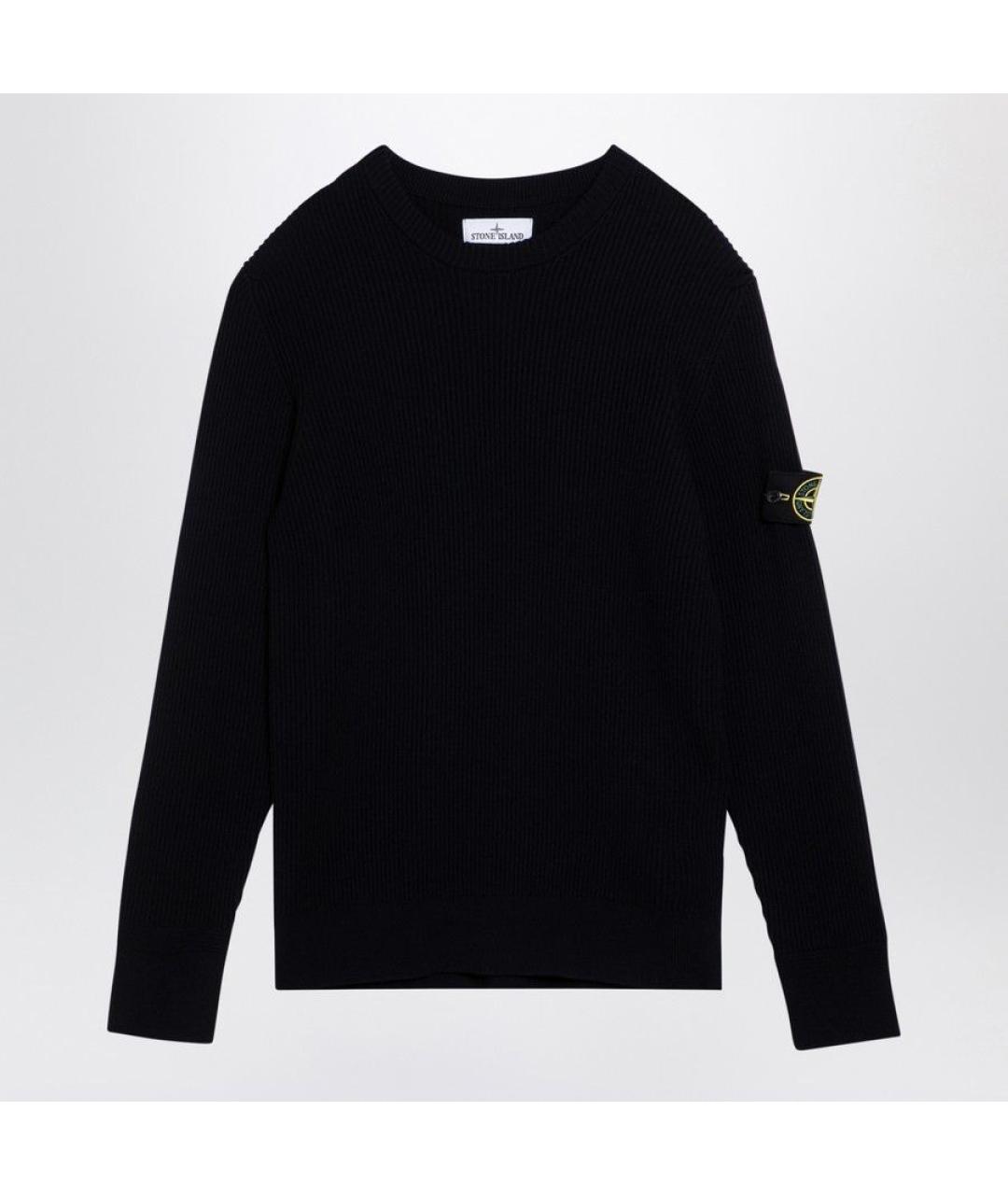 STONE ISLAND Темно-синий шерстяной джемпер / свитер, фото 6