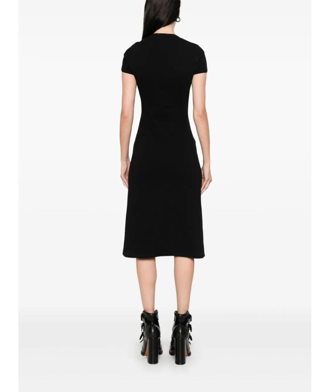 ALEXANDER MCQUEEN Черное хлопковое повседневное платье, фото 3