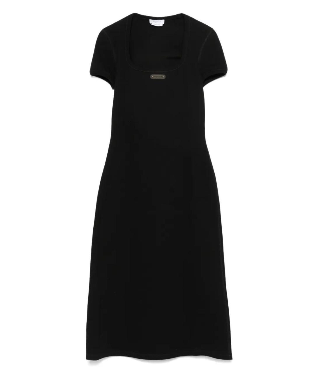 ALEXANDER MCQUEEN Черное хлопковое повседневное платье, фото 1