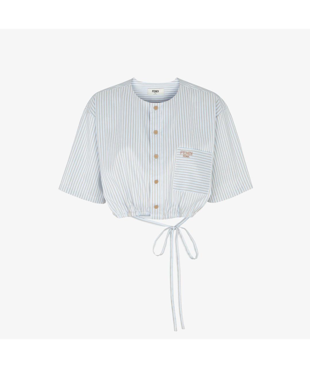 FENDI Голубая хлопковая рубашка, фото 4