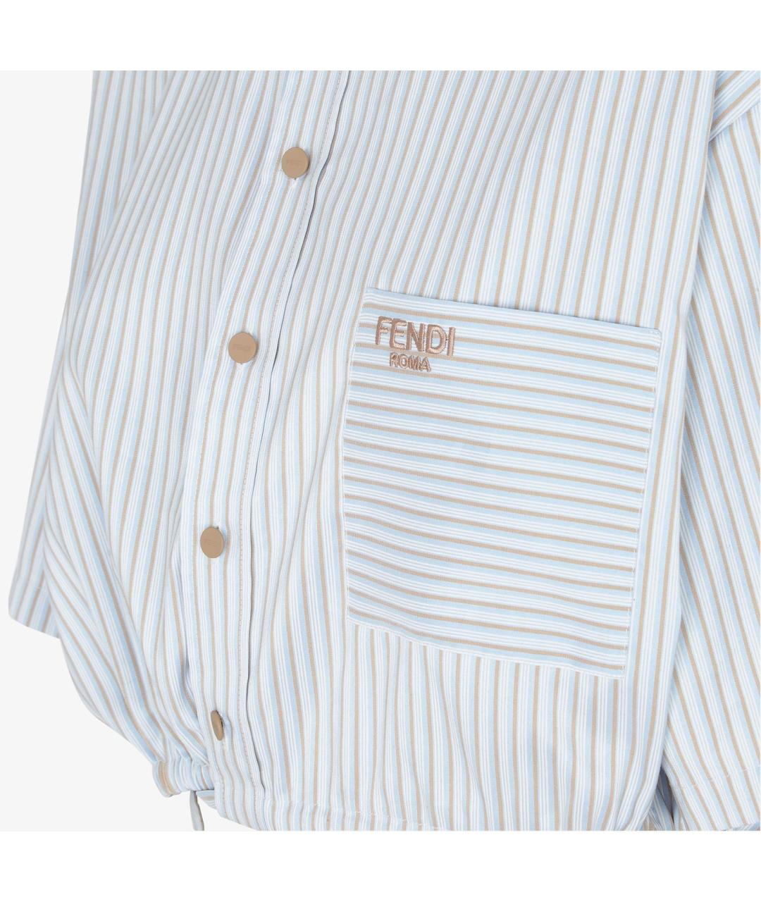 FENDI Голубая хлопковая рубашка, фото 3