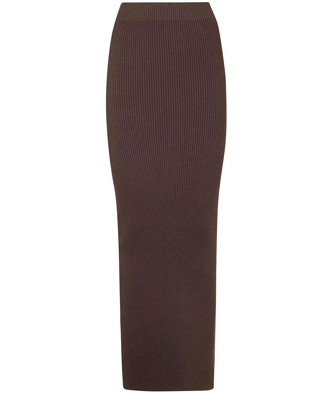 MAX MARA Коричневая полиэстеровая юбка макси, фото 3