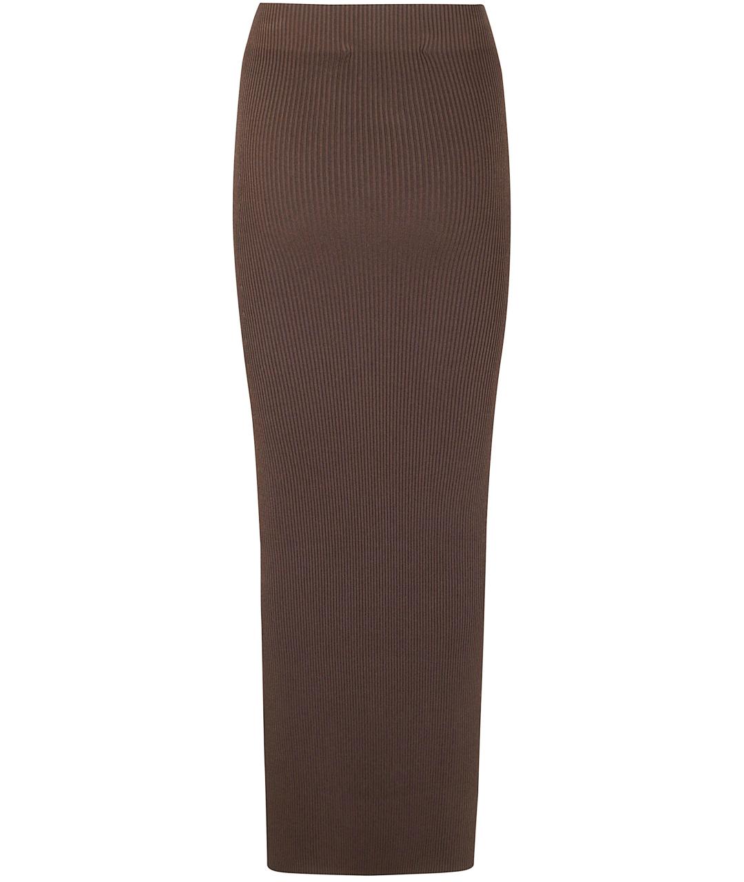 MAX MARA Коричневая полиэстеровая юбка макси, фото 4