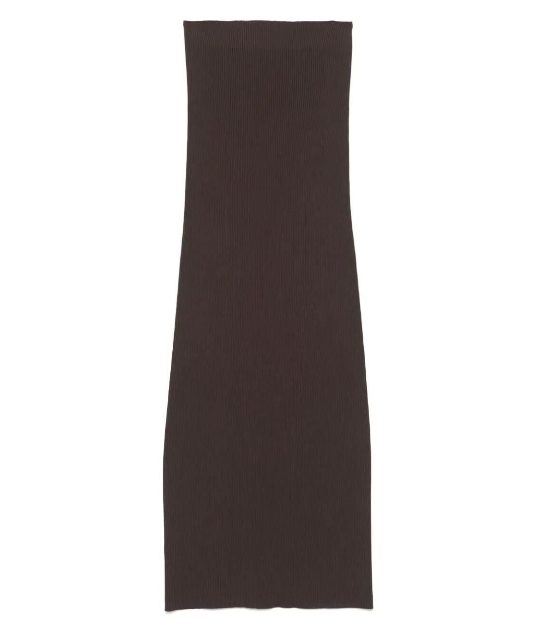 MAX MARA Коричневая полиэстеровая юбка макси, фото 2