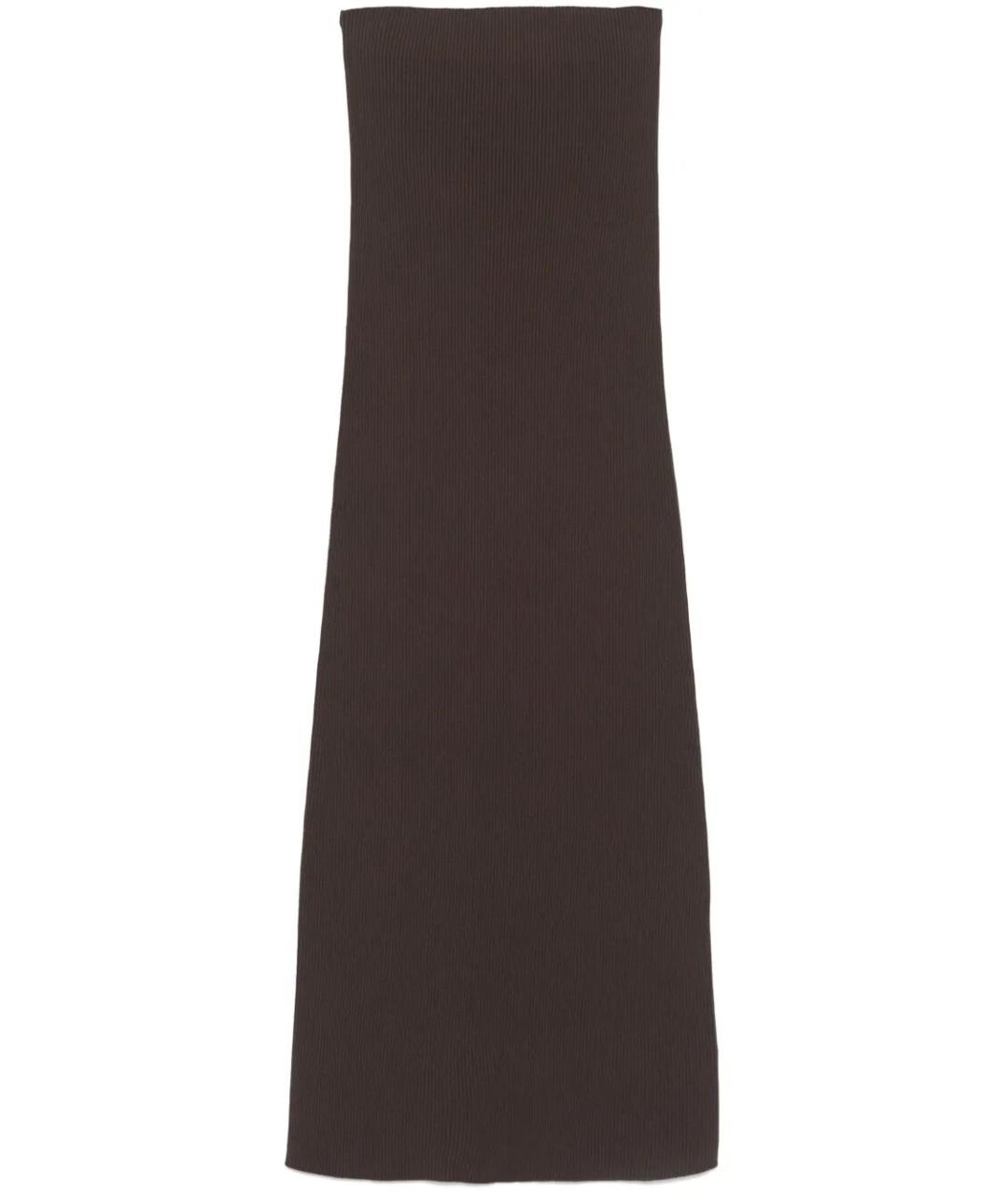 MAX MARA Коричневая полиэстеровая юбка макси, фото 1