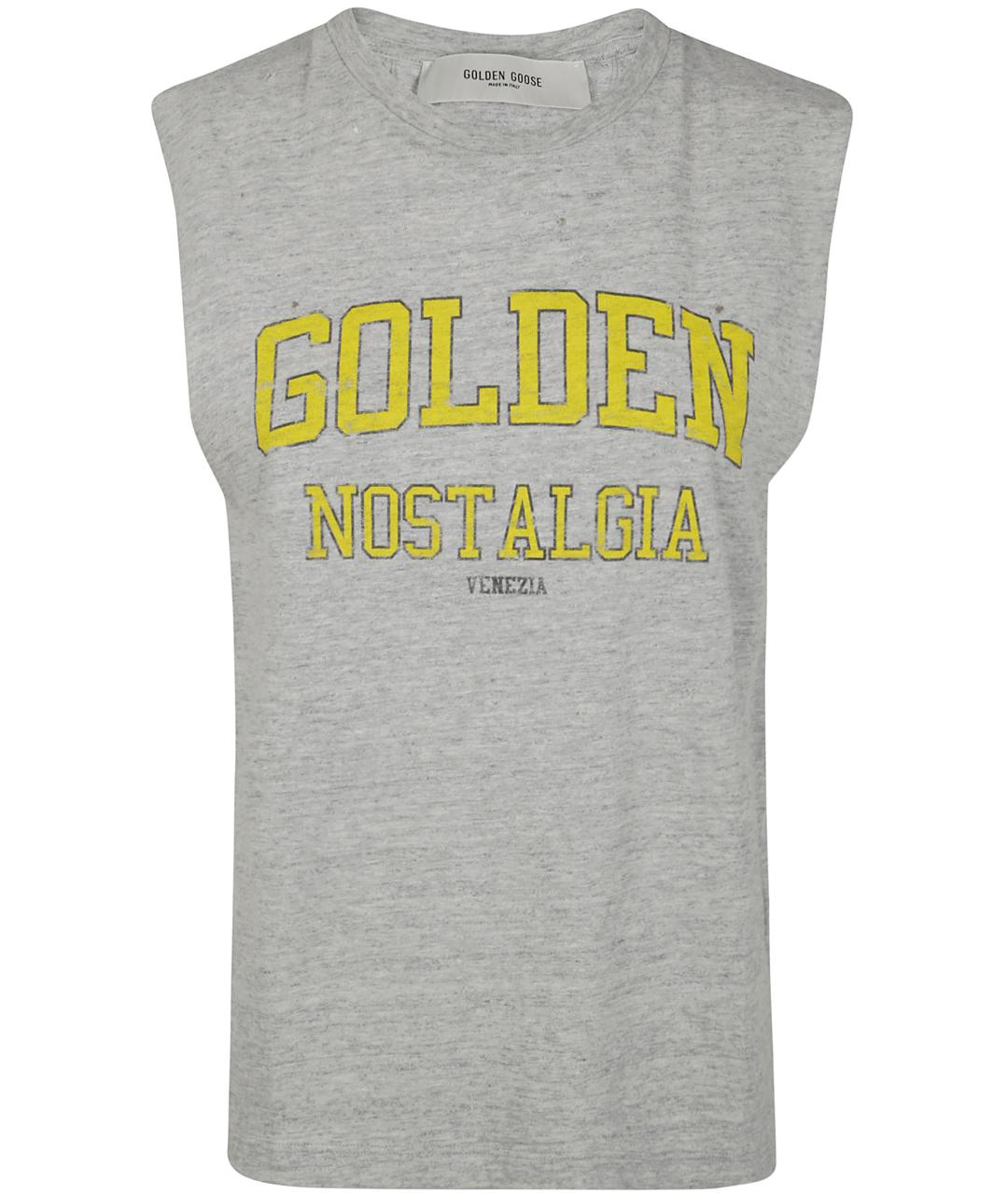 GOLDEN GOOSE DELUXE BRAND Серая хлопковая майка, фото 1