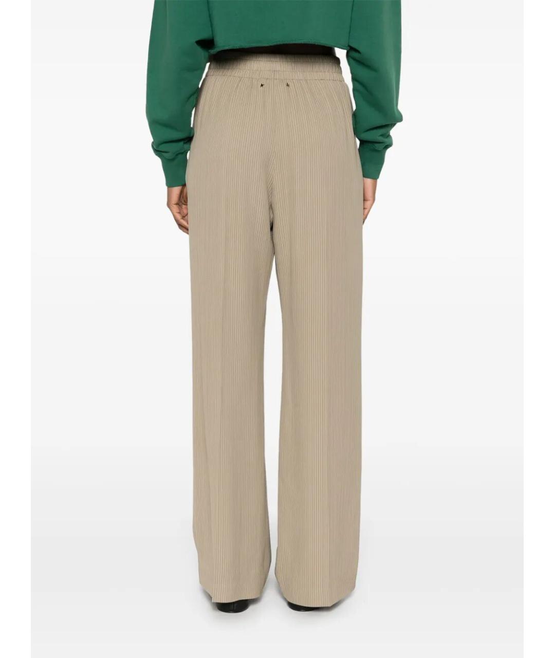 GOLDEN GOOSE DELUXE BRAND Хаки вискозные прямые брюки, фото 5