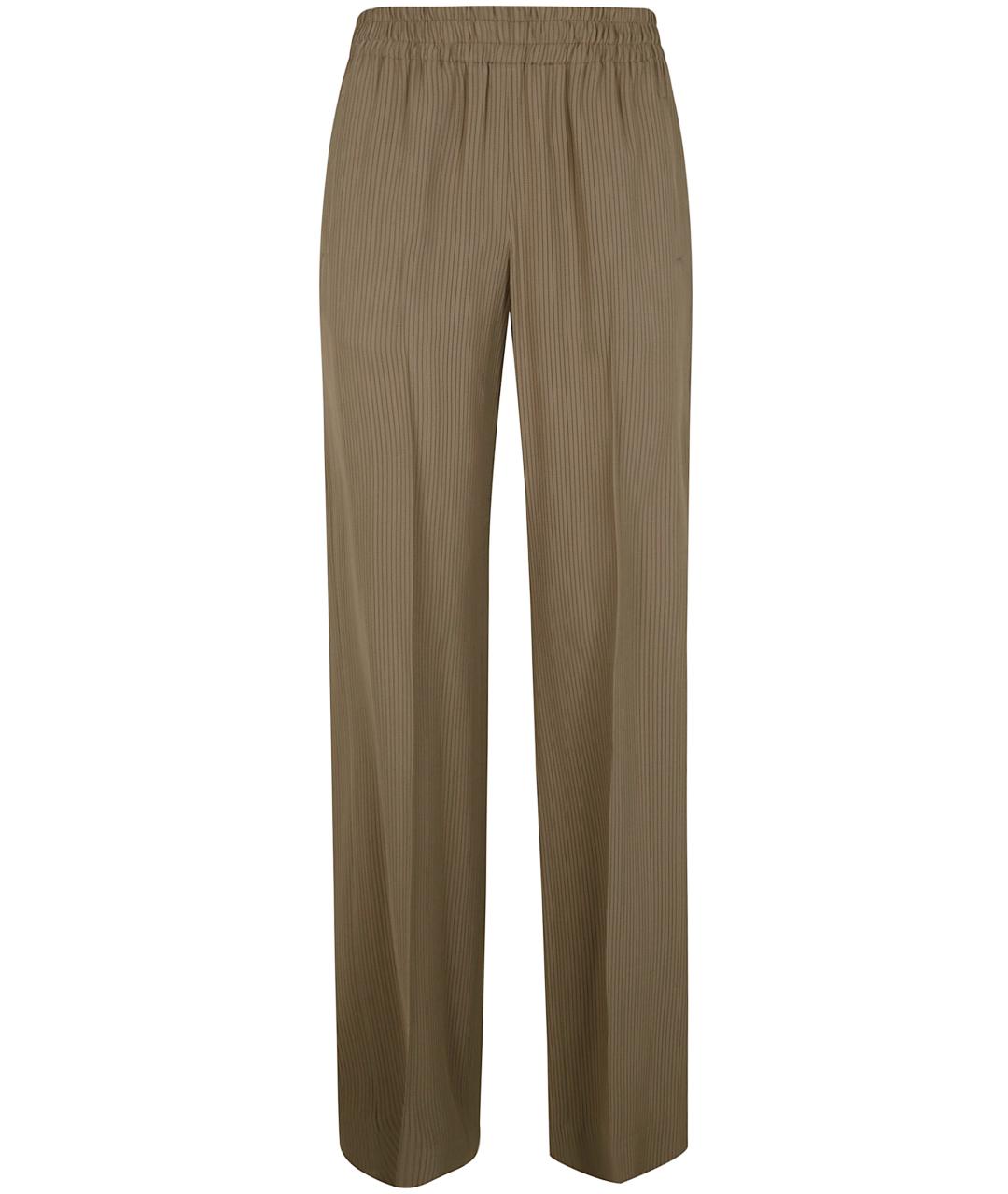 GOLDEN GOOSE DELUXE BRAND Хаки вискозные прямые брюки, фото 1