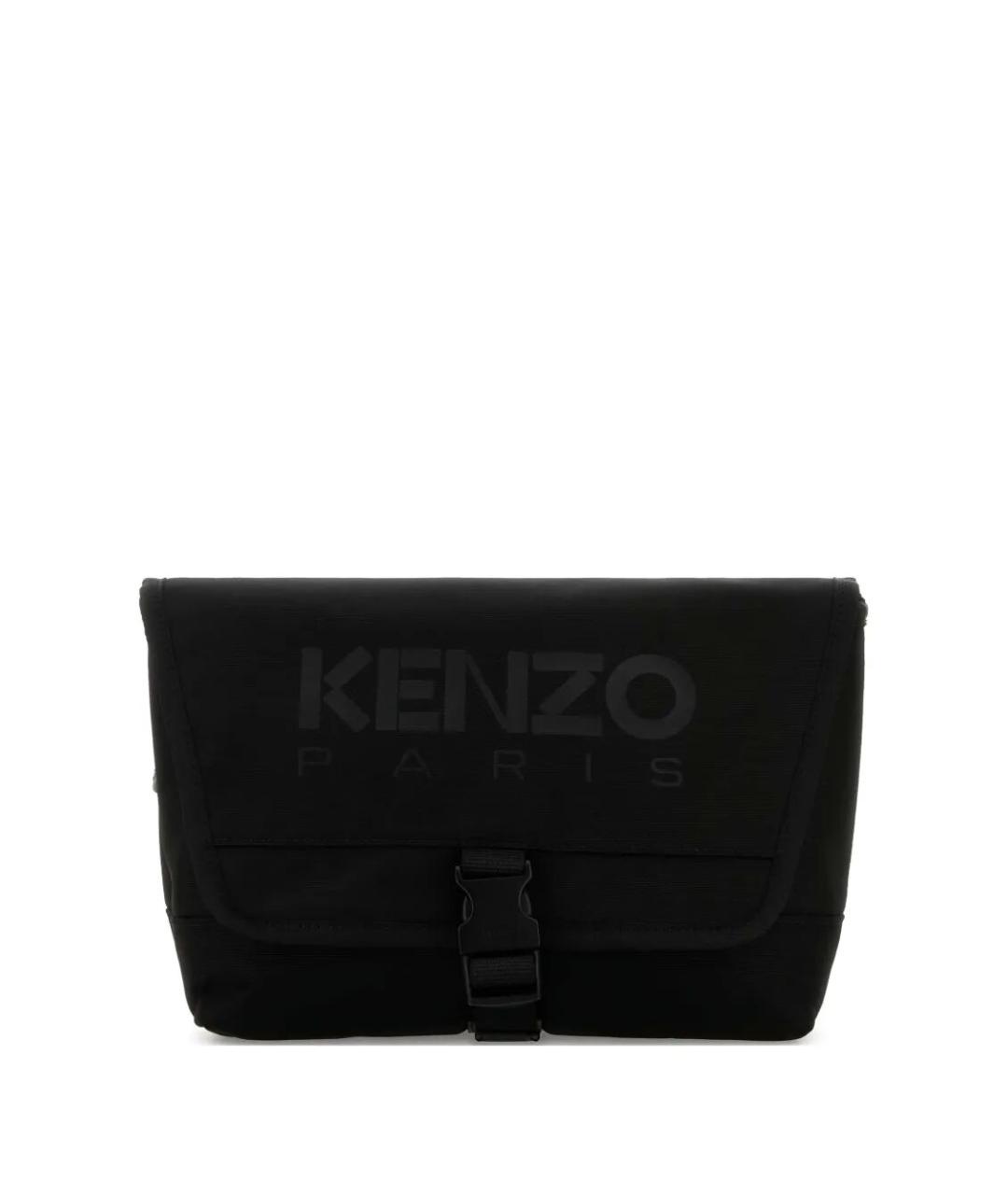 KENZO Черная синтетическая сумка с короткими ручками, фото 1
