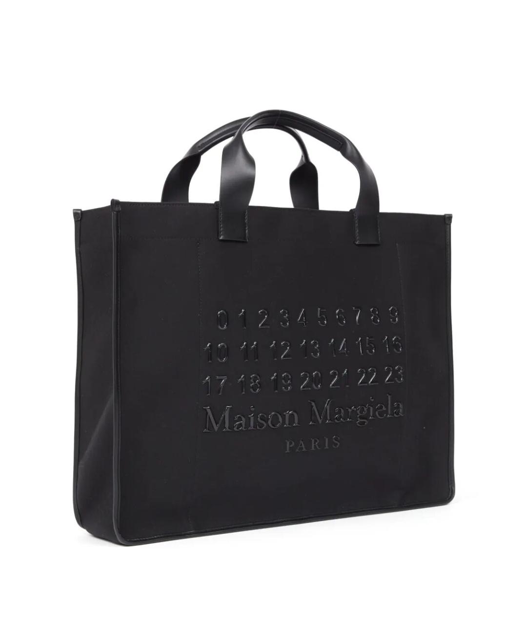 MAISON MARGIELA Черная синтетическая сумка тоут, фото 4