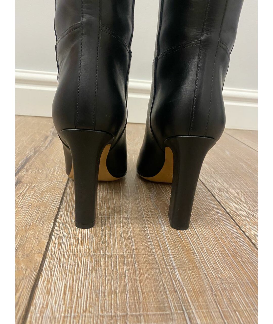VALENTINO Черные кожаные сапоги, фото 4