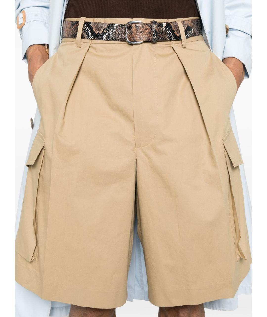 DRIES VAN NOTEN Бежевые хлопковые шорты, фото 2