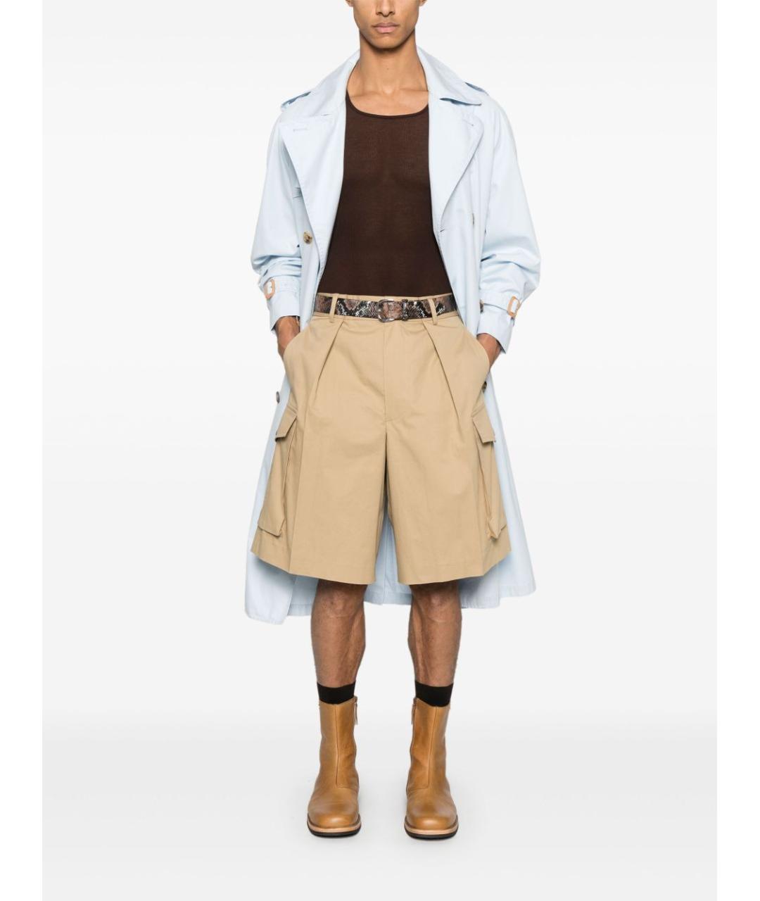 DRIES VAN NOTEN Бежевые хлопковые шорты, фото 5