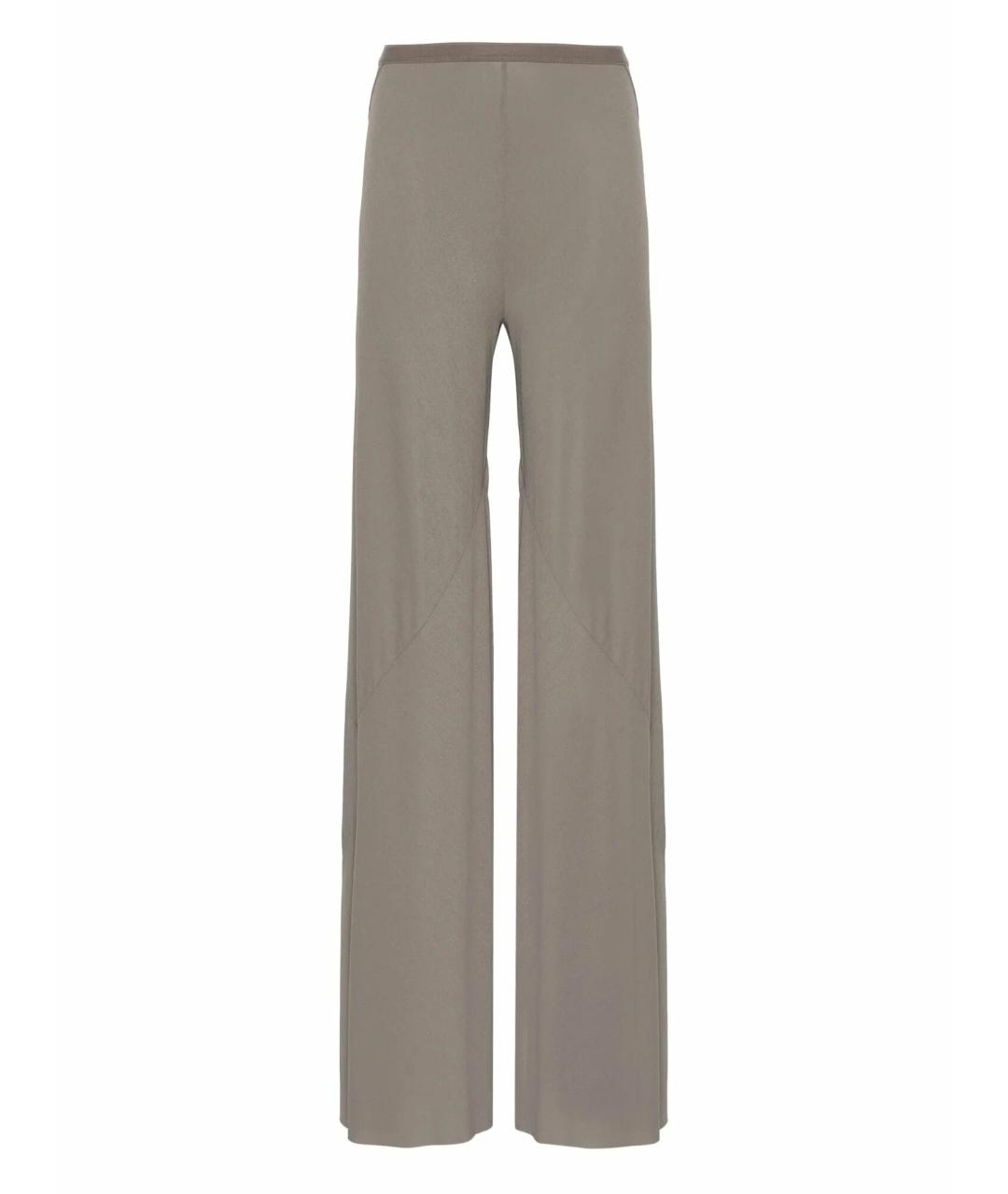 RICK OWENS Бежевые вискозные прямые брюки, фото 1