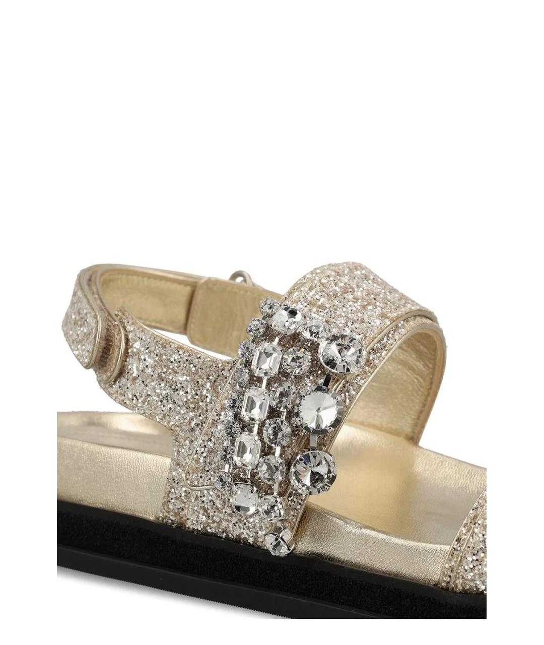 JIMMY CHOO Золотые сандалии, фото 4