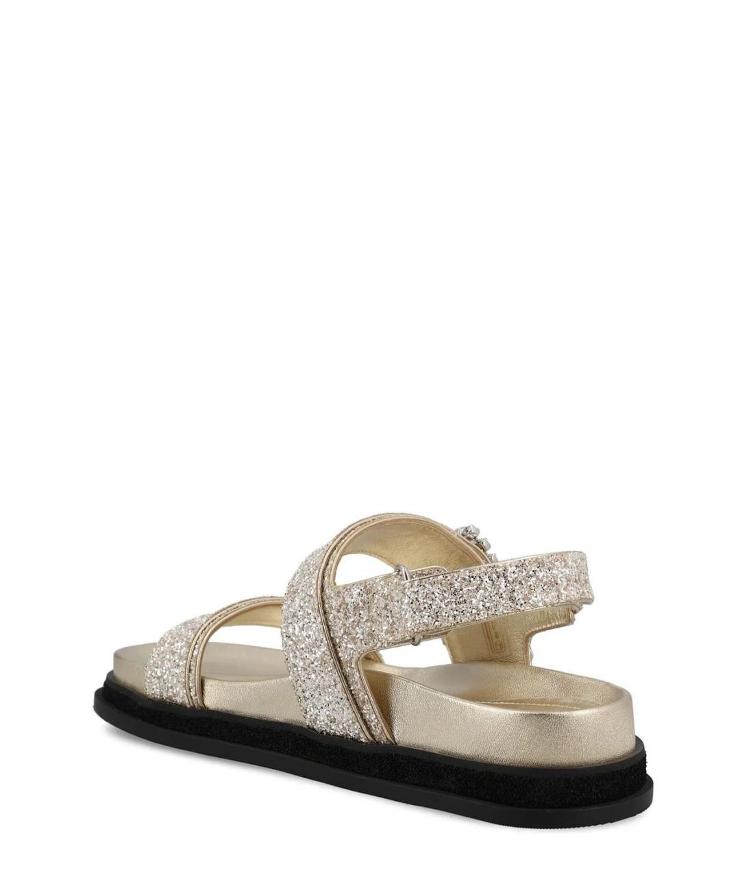 JIMMY CHOO Золотые сандалии, фото 3