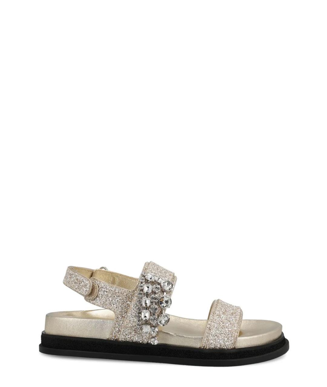JIMMY CHOO Золотые сандалии, фото 1
