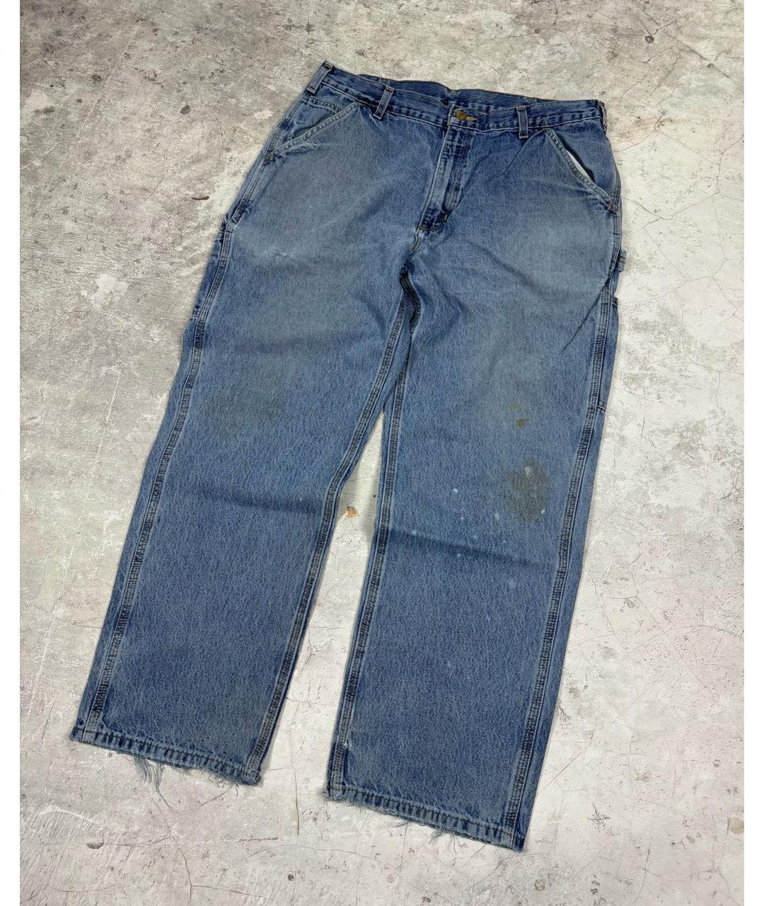 CARHARTT Голубые хлопковые прямые джинсы, фото 7