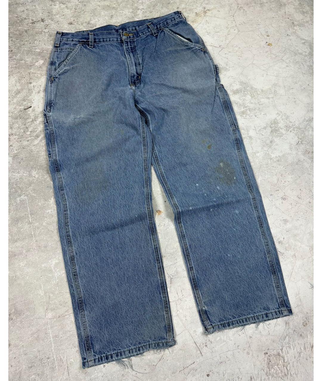 CARHARTT Голубые хлопковые прямые джинсы, фото 8