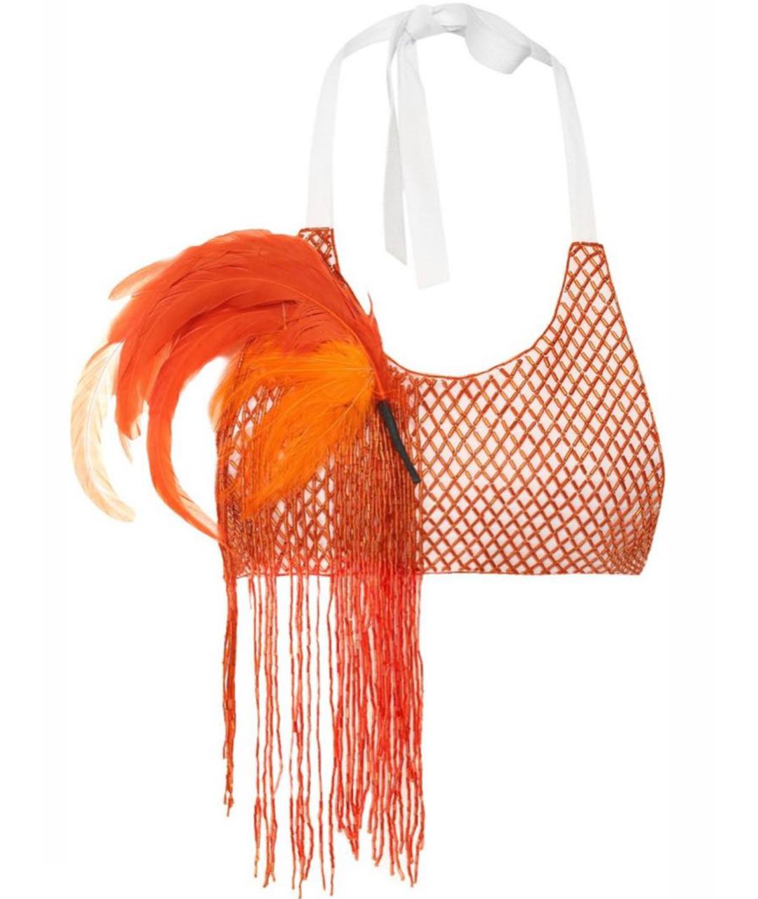 DRIES VAN NOTEN Оранжевый хлопковый корсет, фото 1