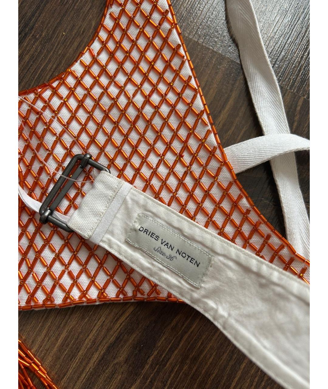 DRIES VAN NOTEN Оранжевый хлопковый корсет, фото 4
