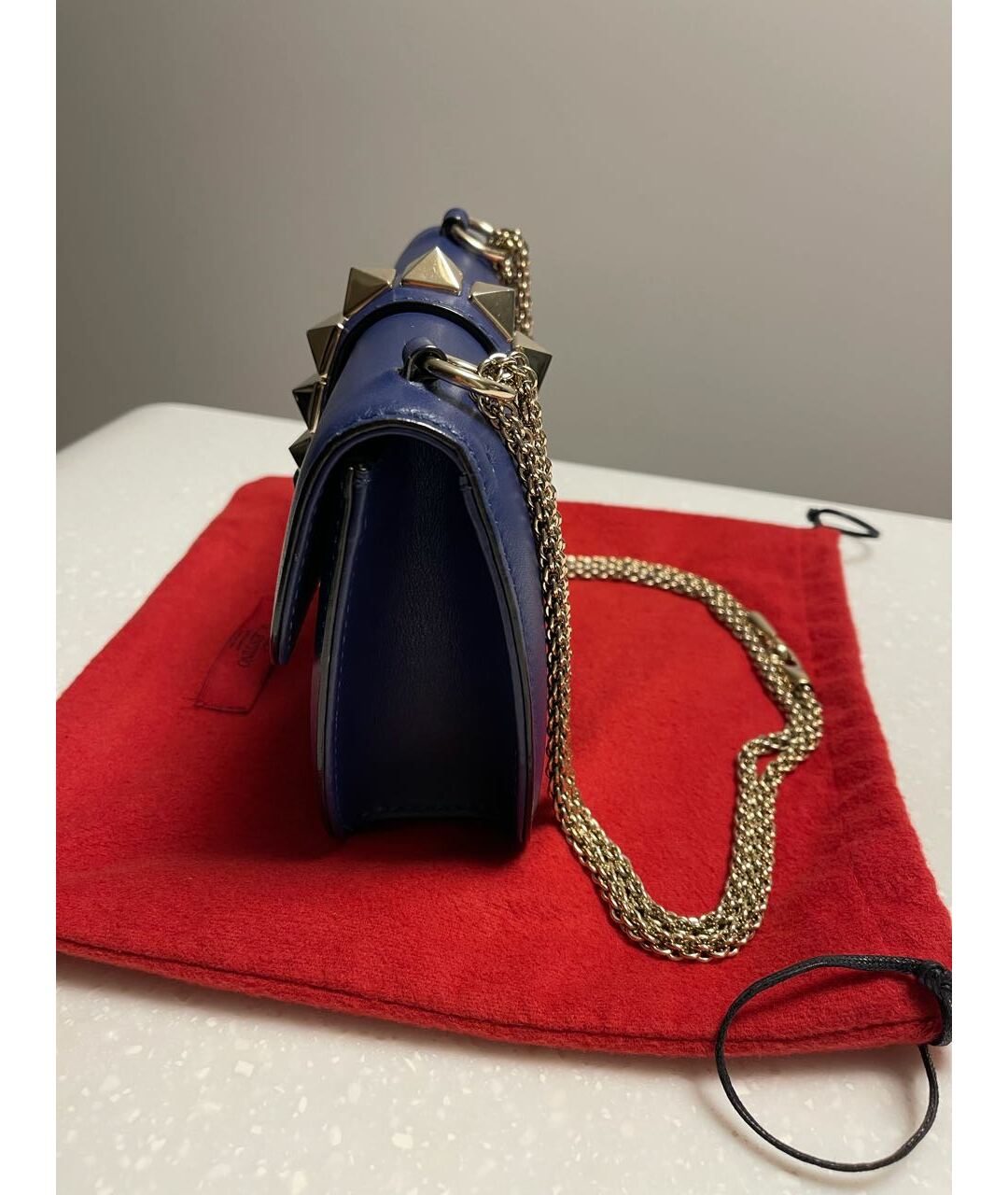 VALENTINO Синяя кожаная сумка тоут, фото 4