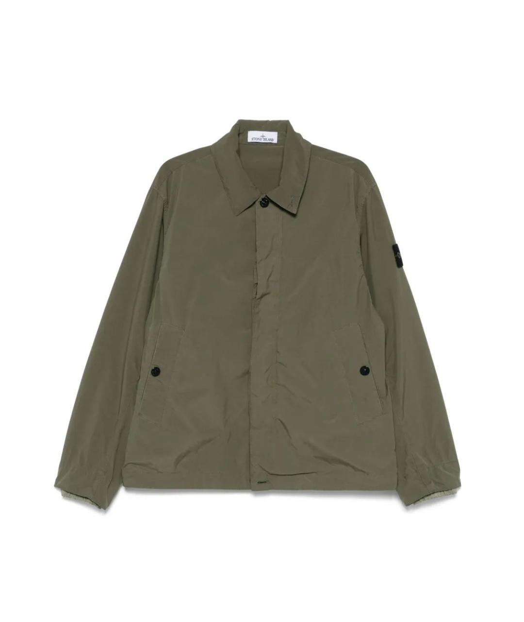 STONE ISLAND Зеленая полиэстеровая куртка, фото 1