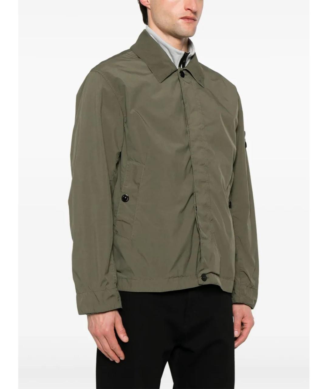 STONE ISLAND Зеленая полиэстеровая куртка, фото 3