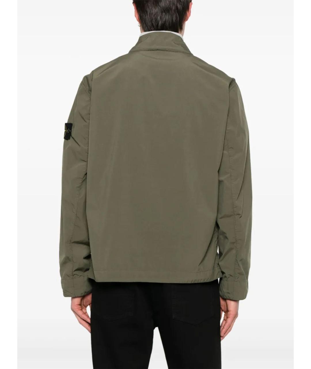 STONE ISLAND Зеленая полиэстеровая куртка, фото 4