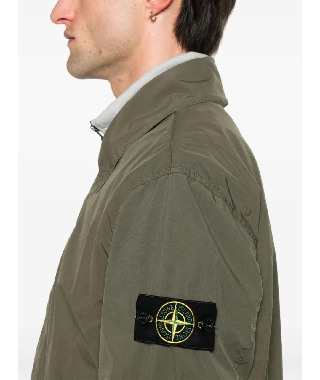 STONE ISLAND Зеленая полиэстеровая куртка, фото 5