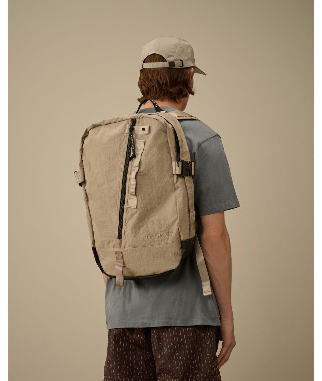 CP COMPANY Бежевый синтетический рюкзак, фото 2