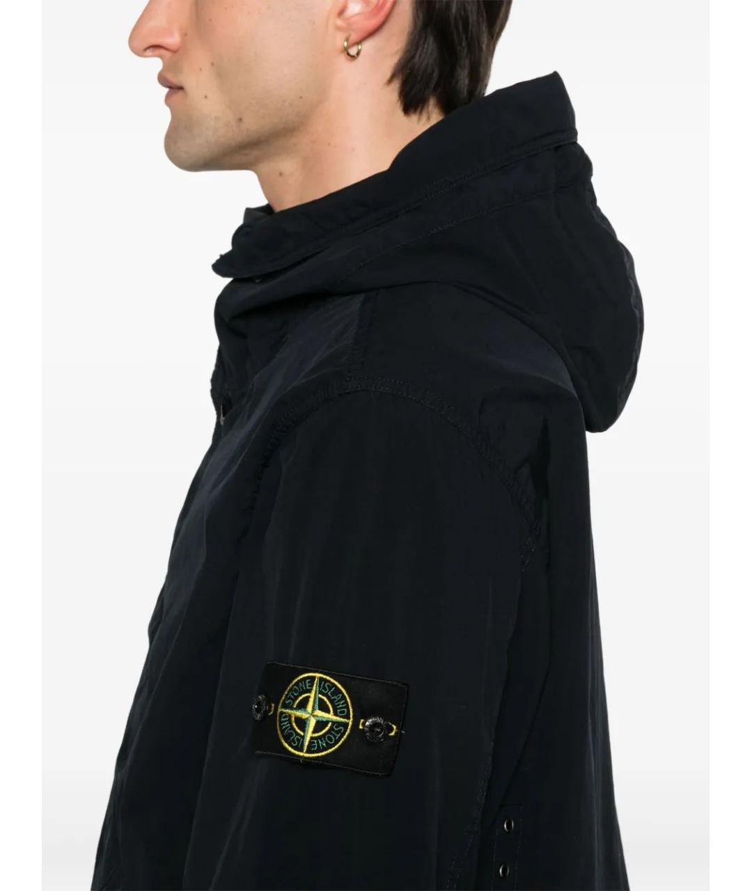 STONE ISLAND Темно-синяя полиэстеровая парка, фото 5