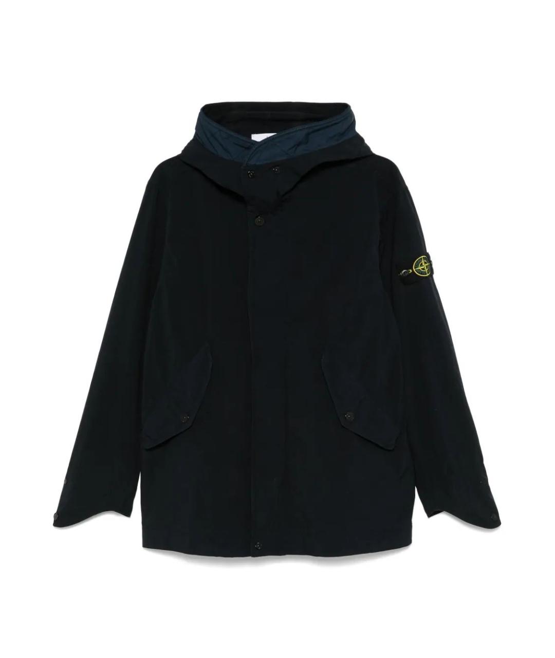 STONE ISLAND Темно-синяя полиэстеровая парка, фото 1