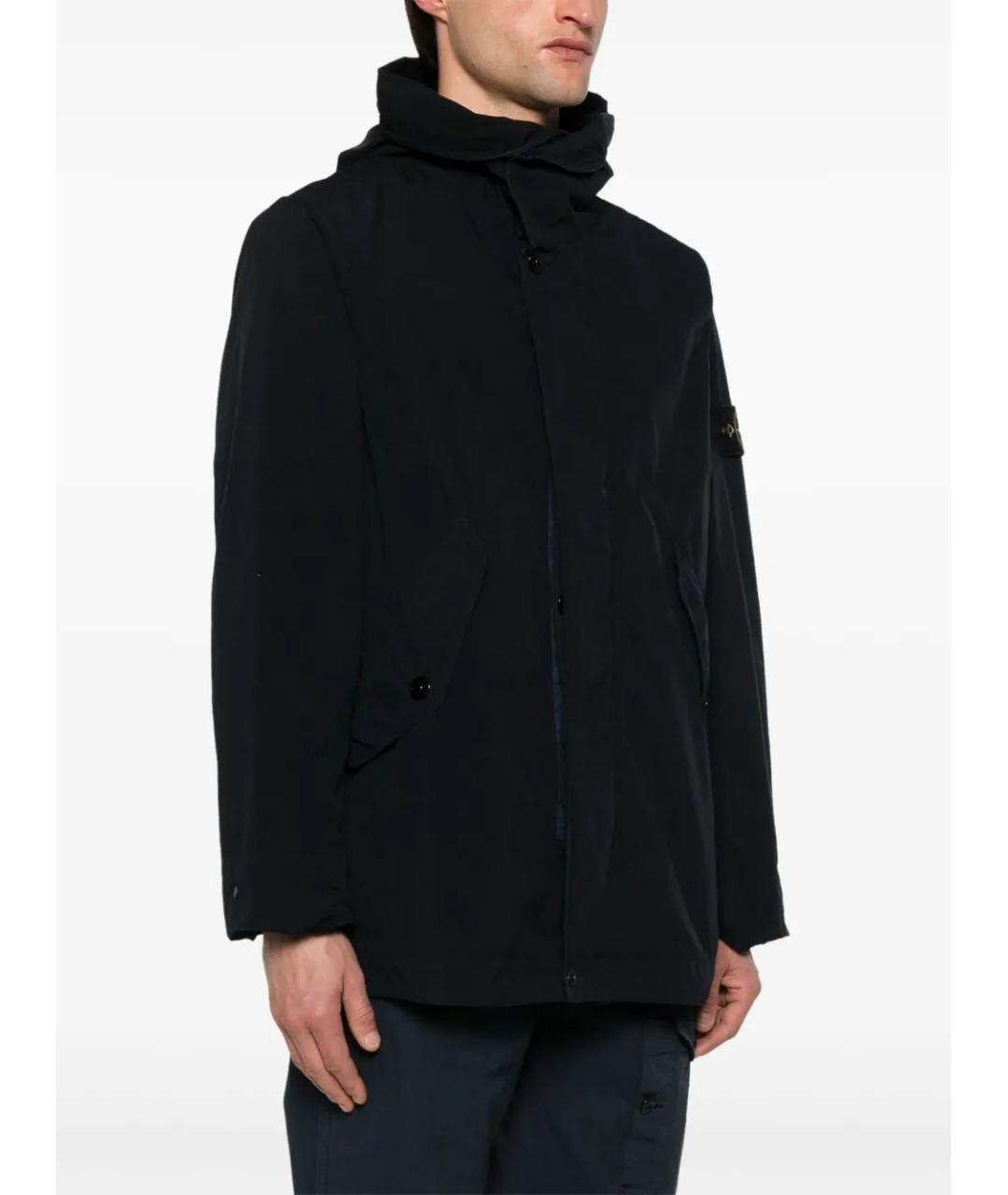 STONE ISLAND Темно-синяя полиэстеровая парка, фото 3