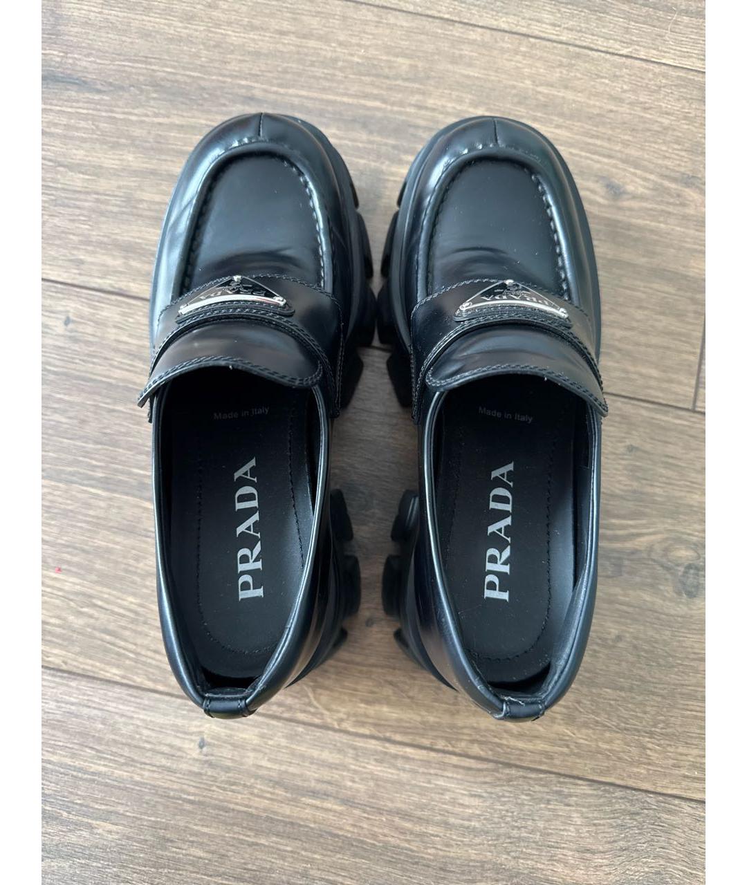 PRADA Черные кожаные лоферы, фото 2