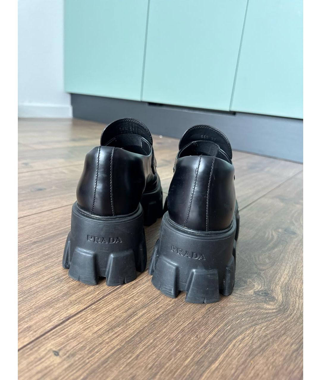PRADA Черные кожаные лоферы, фото 3