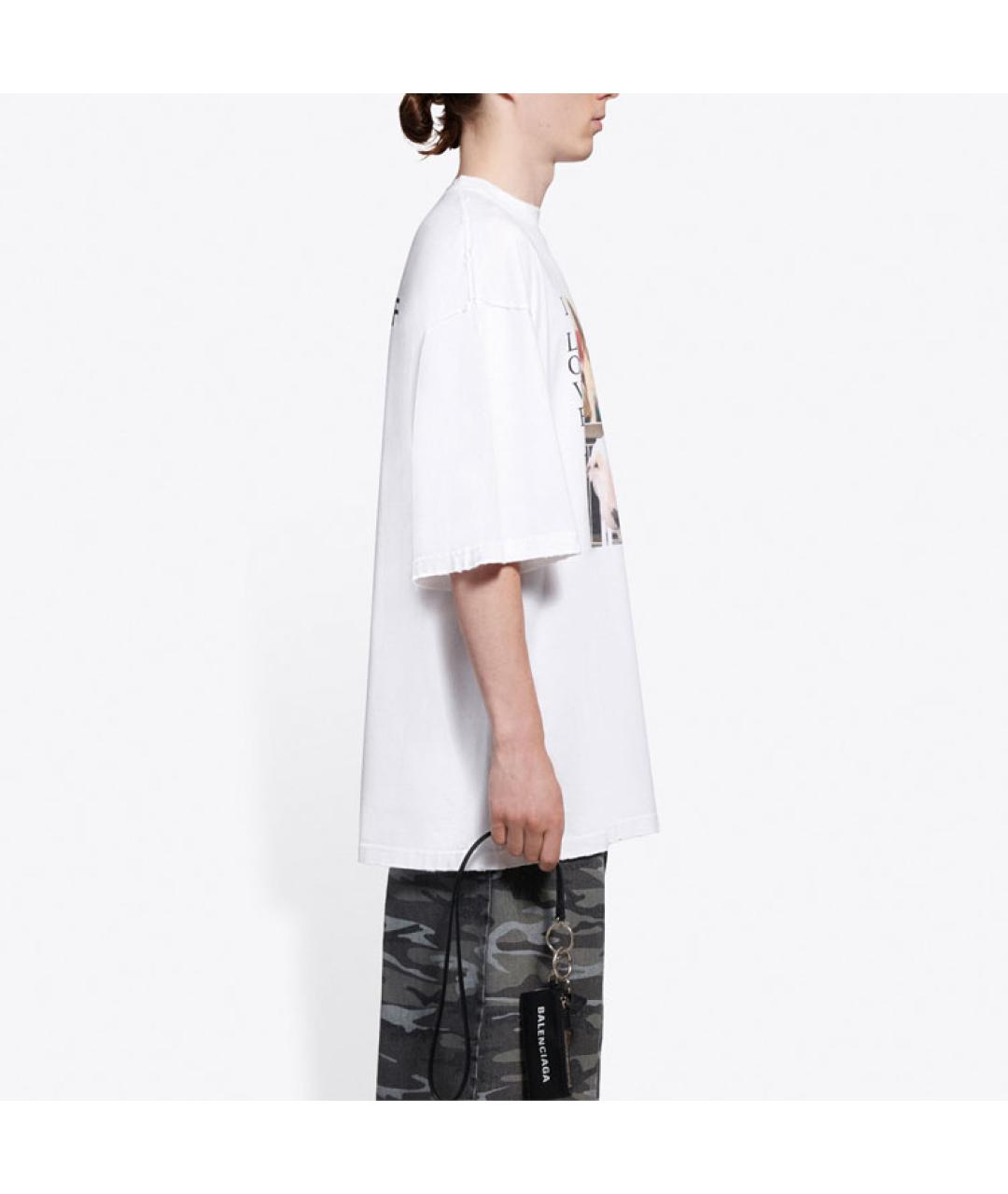 BALENCIAGA Белая хлопковая футболка, фото 5