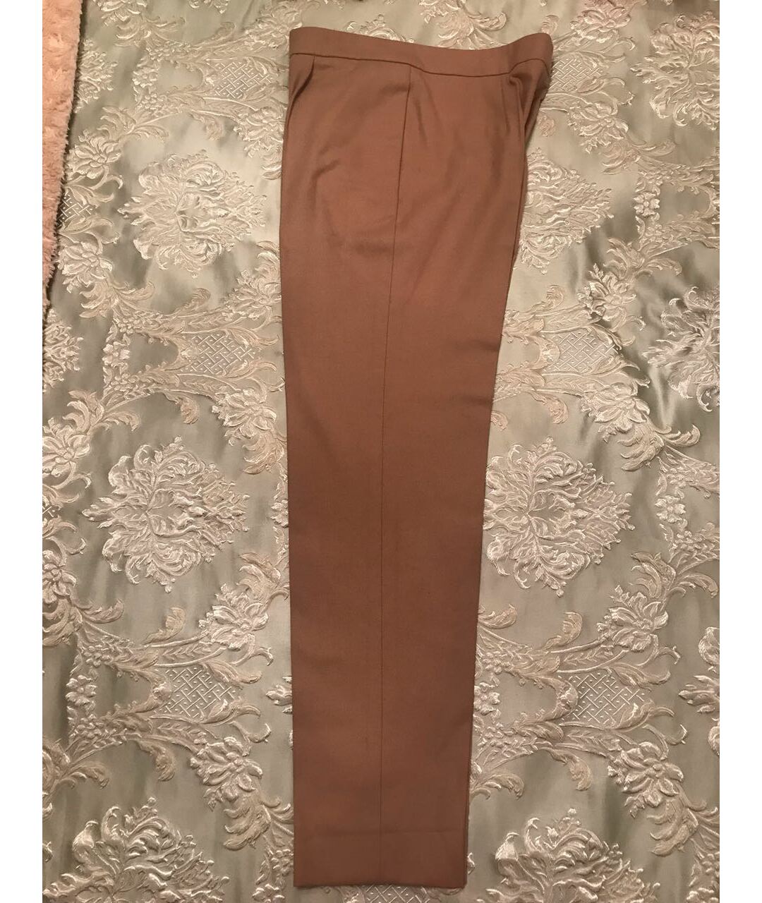 CHLOE Горчичные шерстяные прямые брюки, фото 3