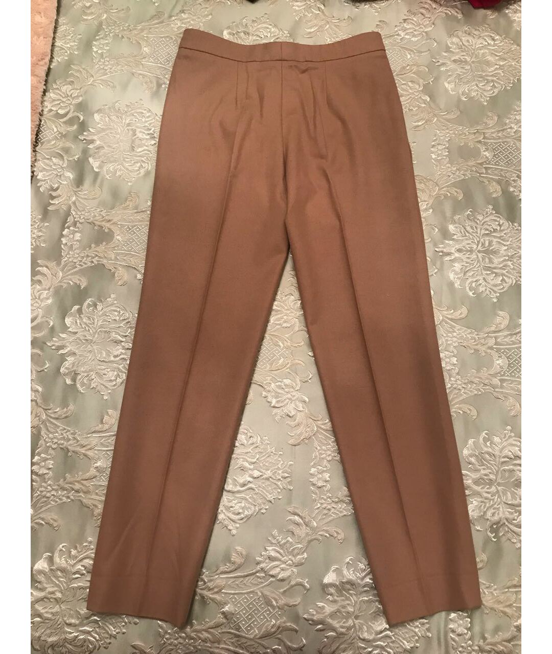 CHLOE Горчичные шерстяные прямые брюки, фото 2