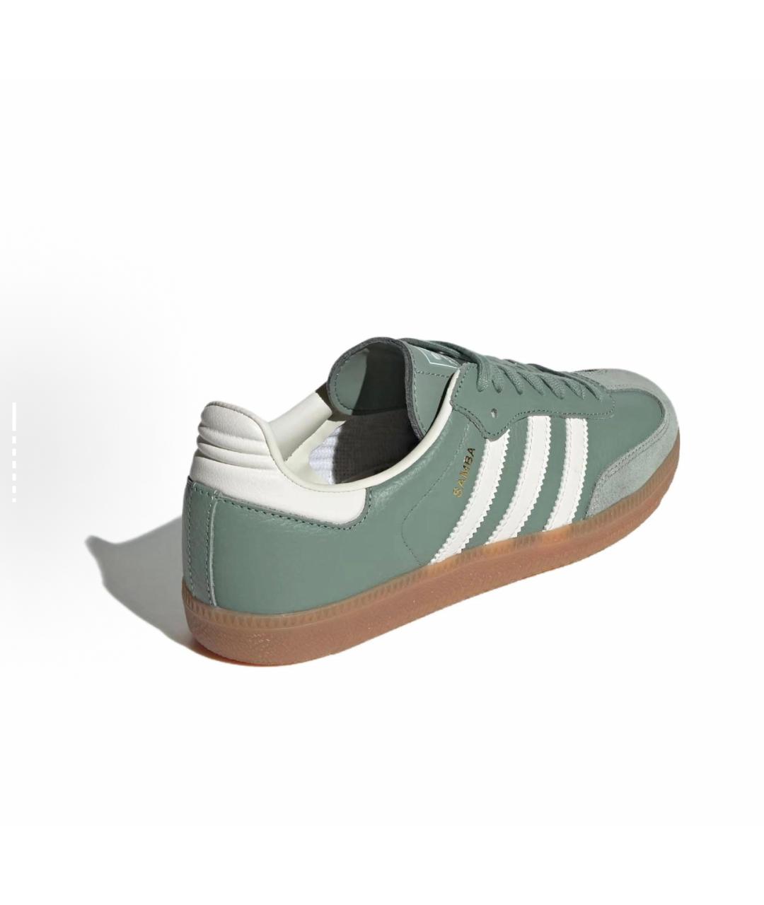 ADIDAS Хаки кожаные кеды, фото 4