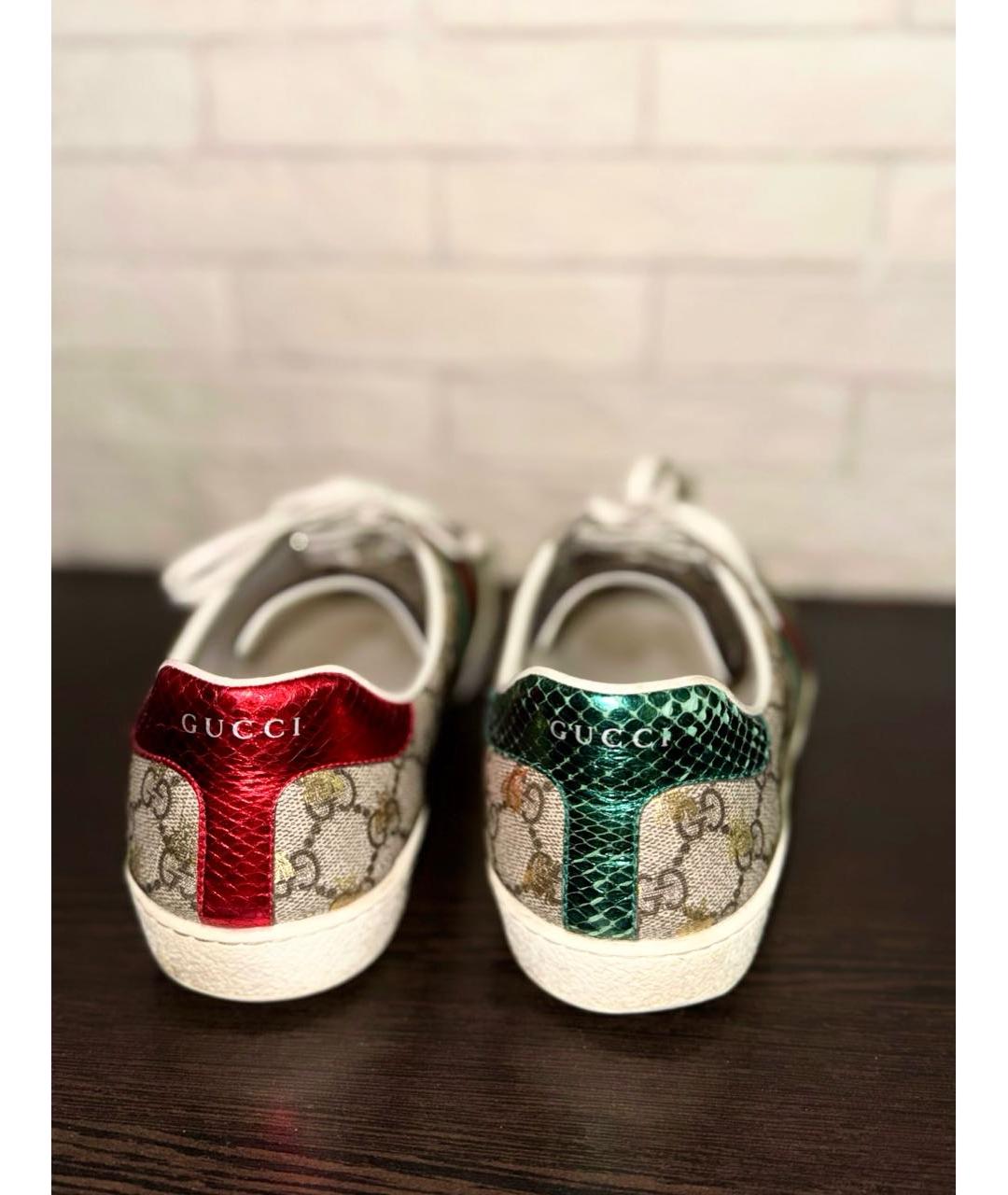 GUCCI Бежевые низкие кроссовки / кеды, фото 4
