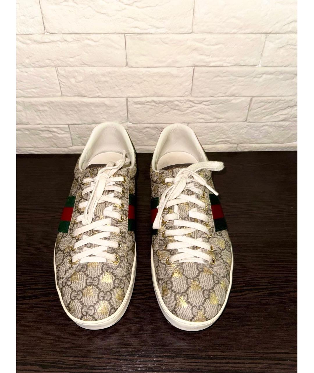 GUCCI Бежевые низкие кроссовки / кеды, фото 2